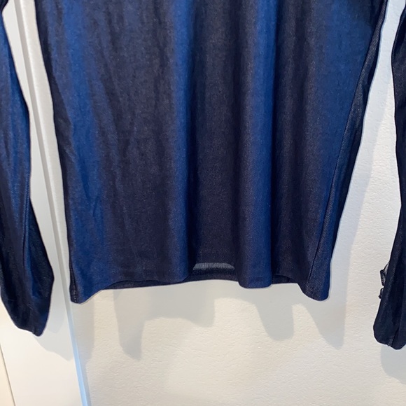 EUC Adorable Essentials Size 12 Girls Stretch Navy Blue Long Sleeve Top Shirt - Picture 5 of 11